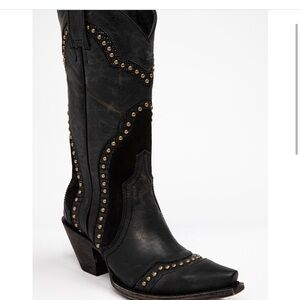 Idyllwind Black Heeled Boots with Studded Details